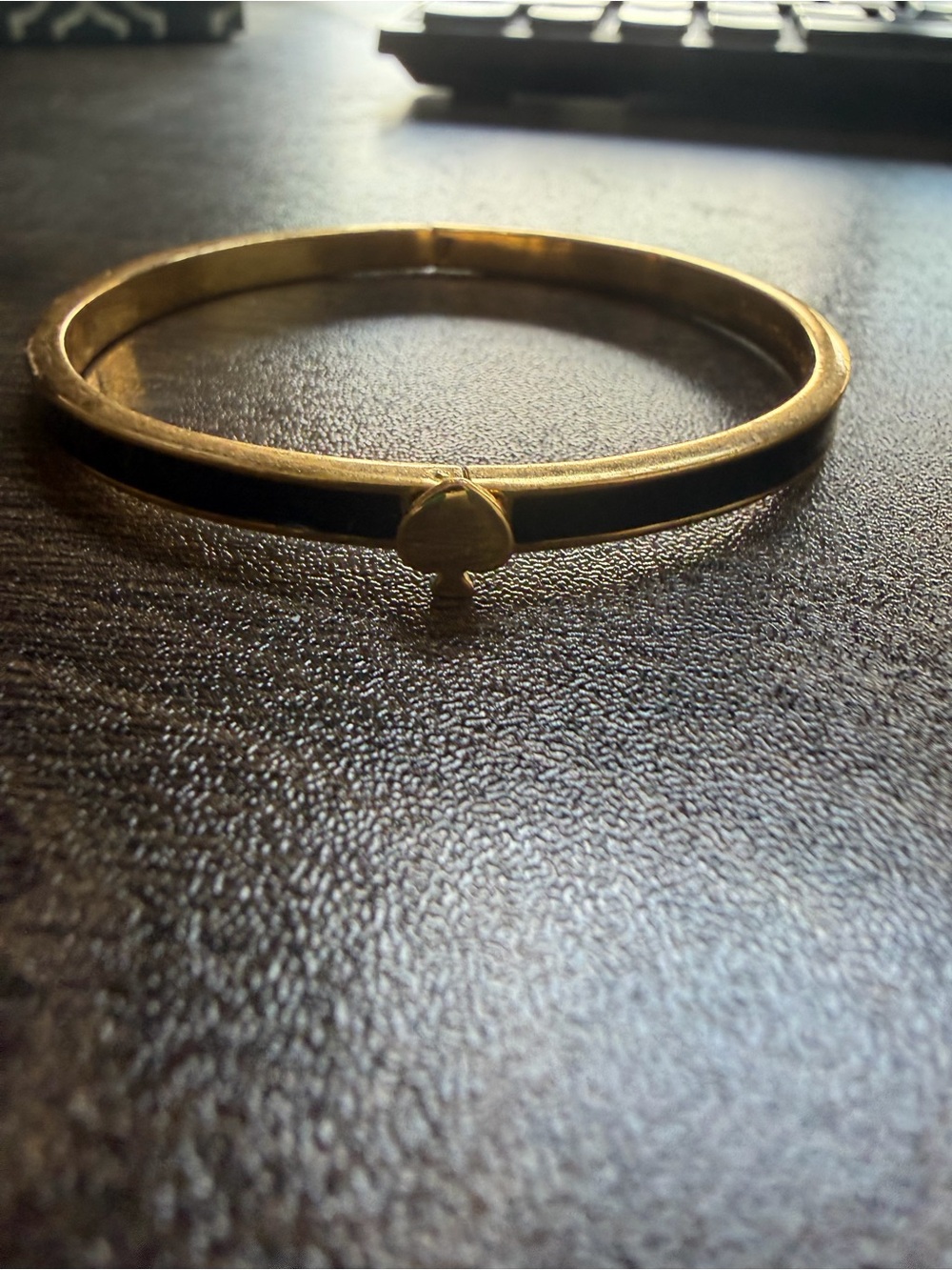 kate spade Gold and Black Heart Accent Bangle Bracelet